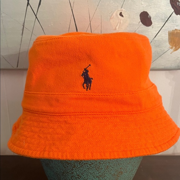 Ralph Lauren Bright Orange Bucket Hat - Picture 1 of 4